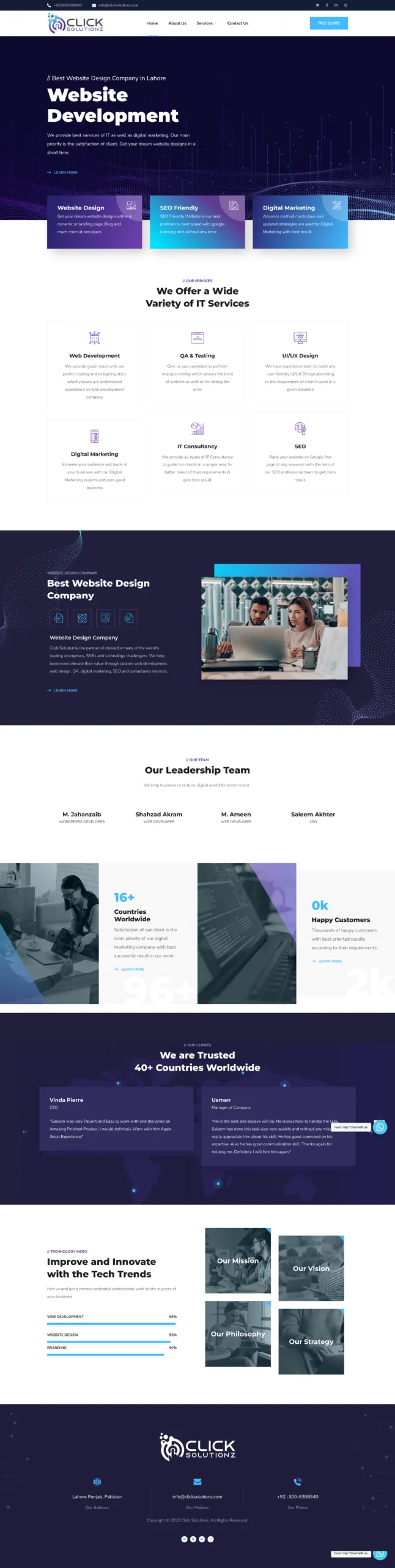 Web Development Services Site — Services site with a capability grid and a clear route to a consultation.