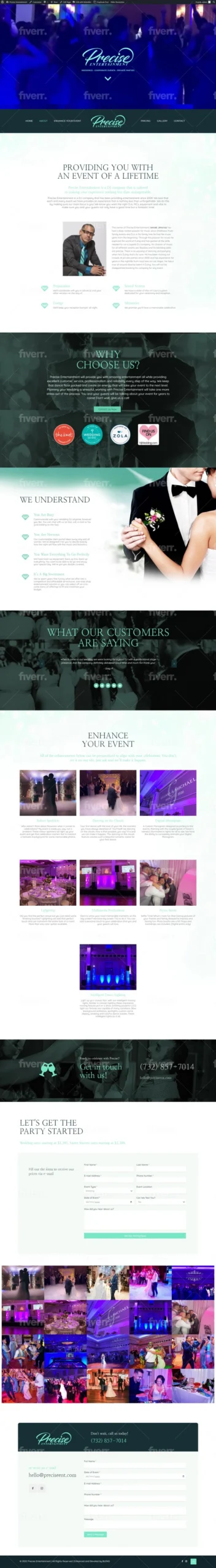 Events Company Website — Event company site with an image-led hero and enquiry-driven layout.