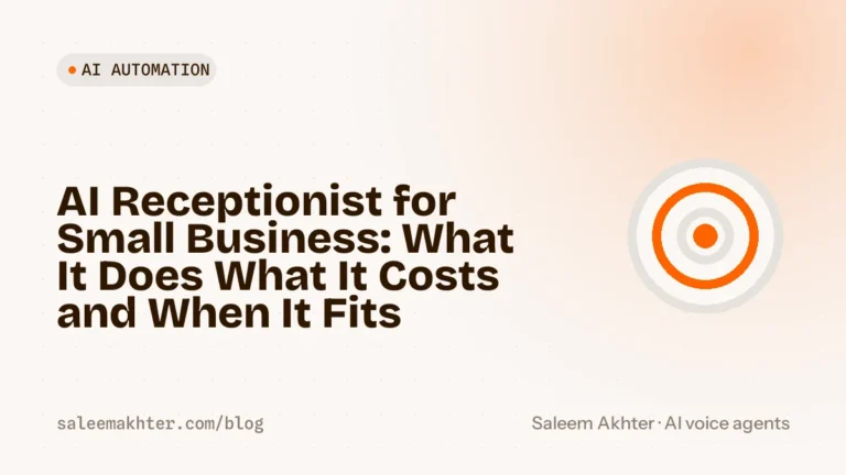 AI receptionist for small business: what it does, what it costs and when it fits