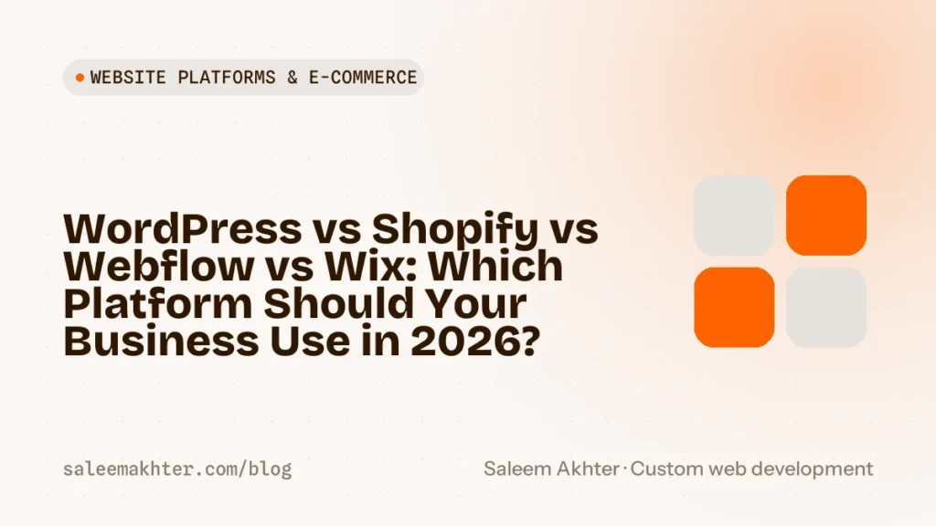 WordPress vs Shopify vs Webflow vs Wix: which platform should your business use in 2026