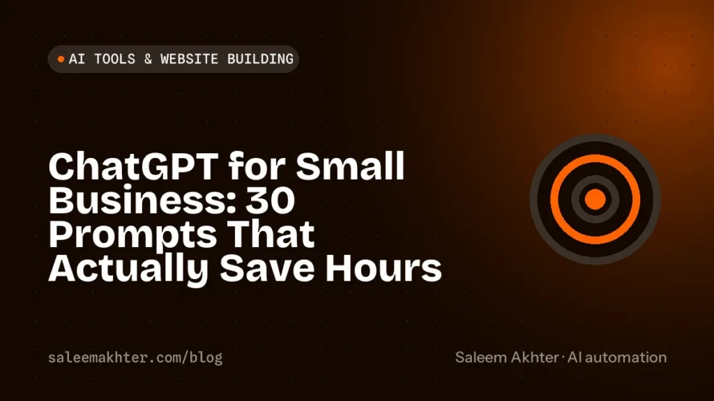 ChatGPT for small business: 30 prompts that actually save hours