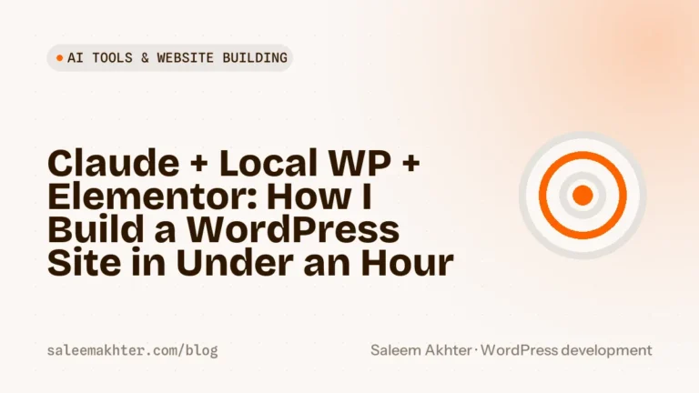 How to build a WordPress website with Claude, Local WP and Elementor in under an hour