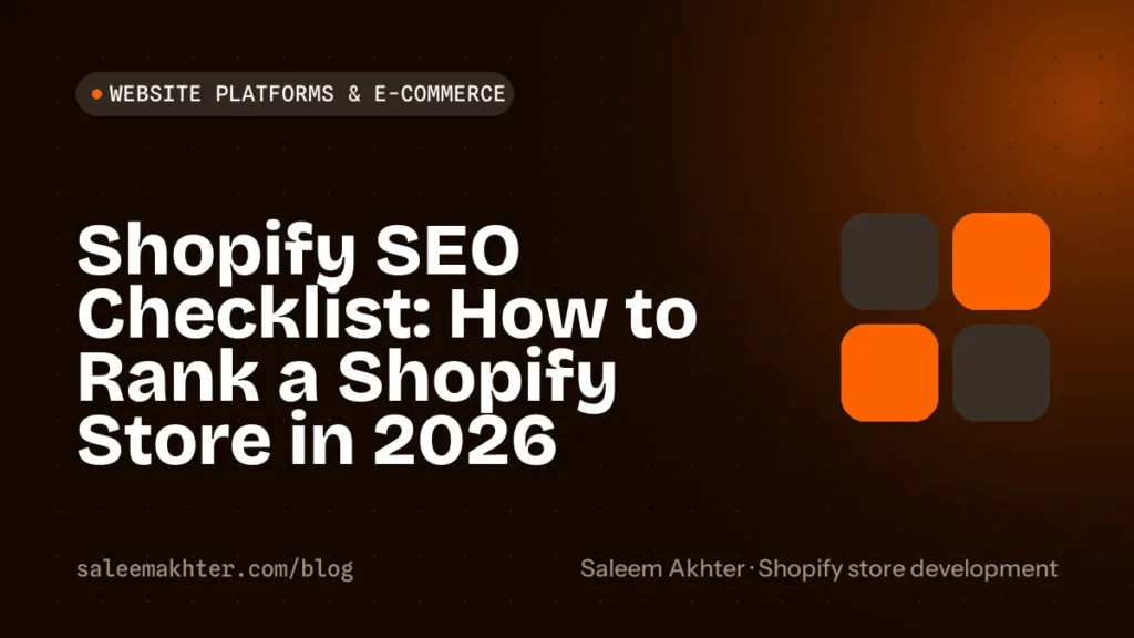 Shopify SEO checklist: how to rank a Shopify store in 2026