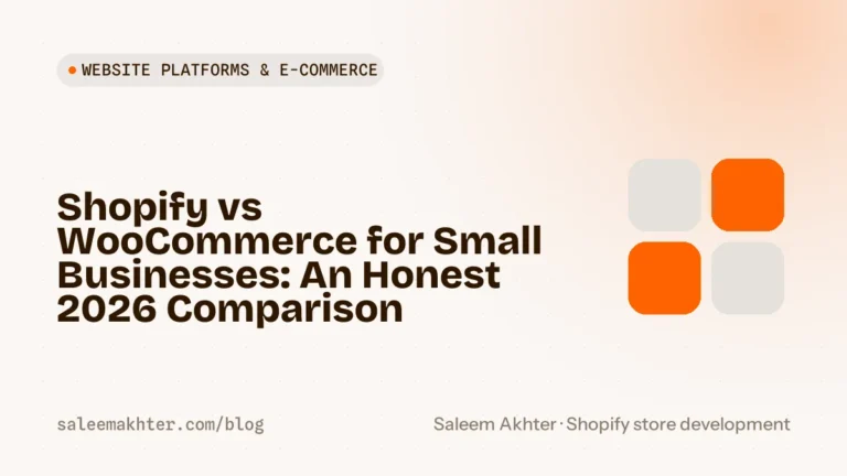 Shopify vs WooCommerce for small businesses: an honest 2026 comparison
