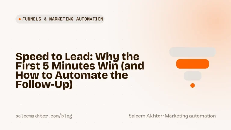 Speed to lead: why the first five minutes win and how to automate the follow-up