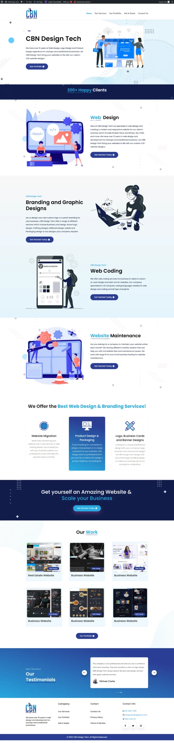 Design Agency Website — Agency site with service cards, process explainer and portfolio strip.