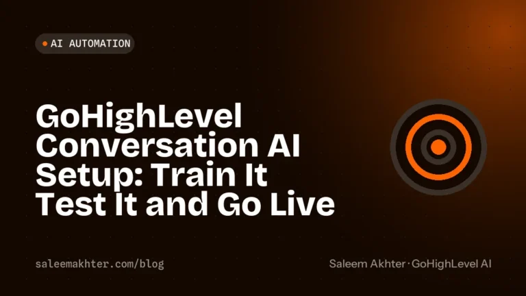 GoHighLevel Conversation AI setup: train it, test it and go live