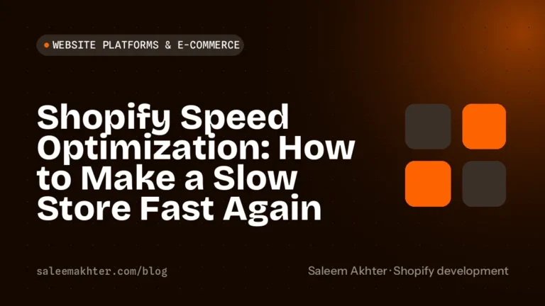 Shopify speed optimization: making a slow Shopify store fast again