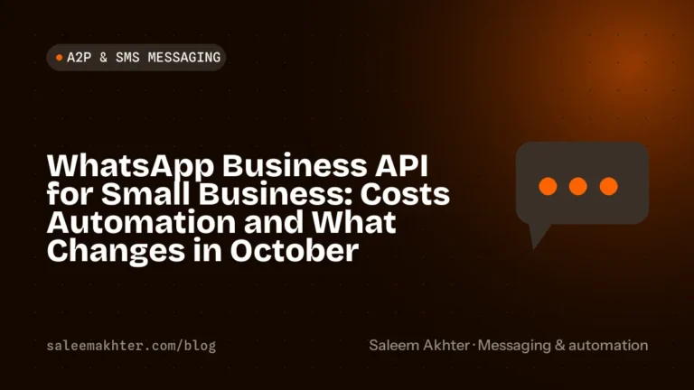 WhatsApp Business API for small business: costs, automation and what changes in October
